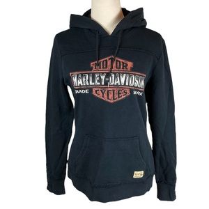 🆕 Harley-Davidson Black And Orange Classic Hooded Sweatshirt, Size M, NWT